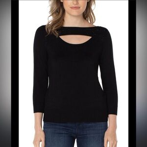 Liverpool Los Angeles Sweater with Rhinestones